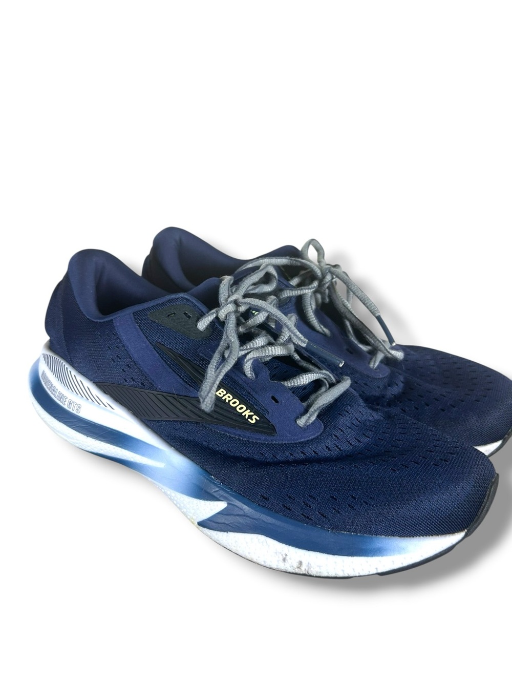 Men’s Brooks Adrenaline GTS 24 Navy Blue White Running Sneakers Size 10.5 Wide